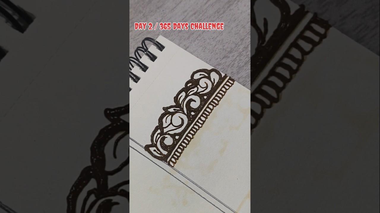 Simple Mehndi Border Design for Beginners | Day 2 Challenge