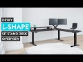 Desky l shape sit stand desk overview