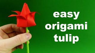 how to make Easy Paper Tulip Origami Flower screenshot 2