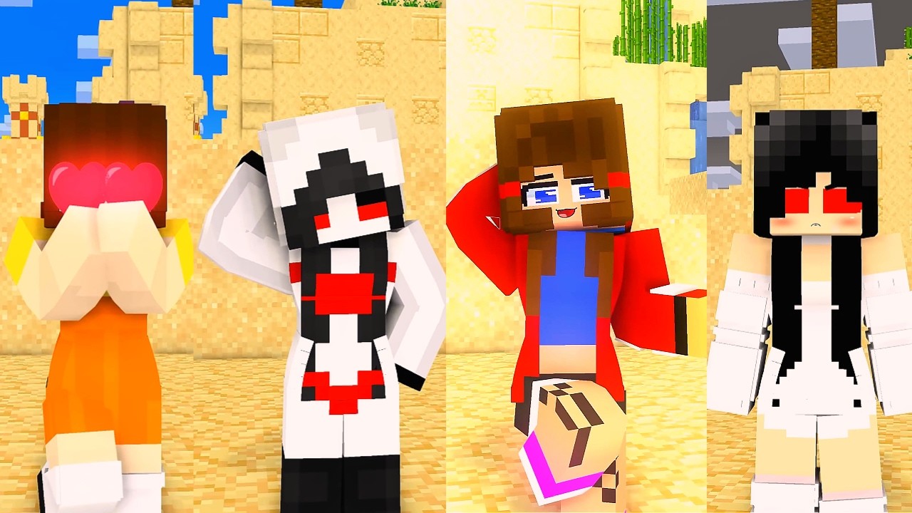 Minecraft - Help Herobrine Girl Win Drawing Challenge  | Tiny Craft