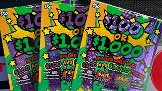 $100 or $1,000 PA Lottery SCRATCHOFF tickets!!! Claimer hunting!!!