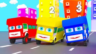 One Little Two Little Three Little Buses | Ten Little Buses | Pilli Go | Nursery Rhymes & Kids Songs