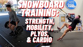 Snowboarding Preseason Strength Training || Snowboard Mobility, Strength, And Jump Training