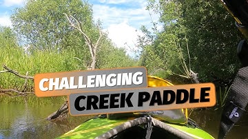 Increasingly tough creek kayaking - dense brush with Advanced Elements Ultralite inflatable kayak