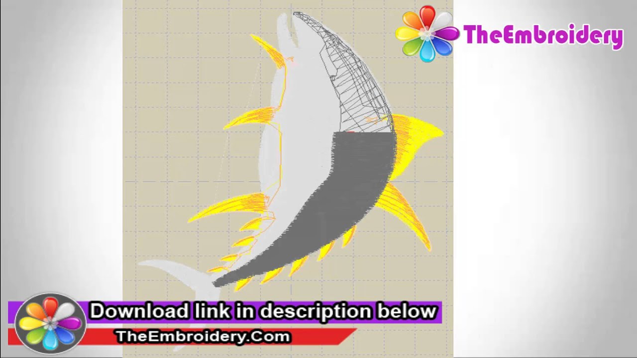 Fish embroidery design - YouTube