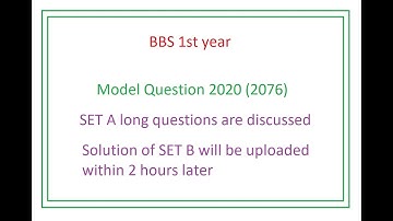 Solution of Model Question SET A