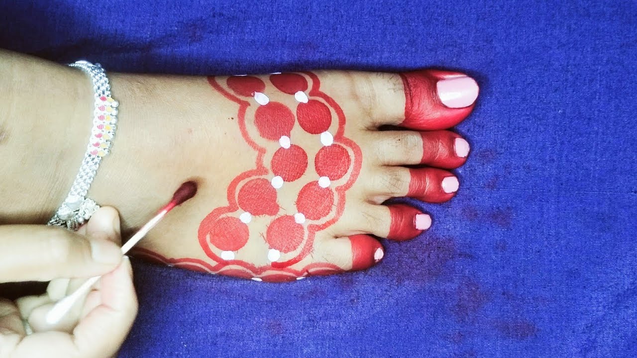 Simple Altaa Design Simple Alta Design//Alta Kaise Lagate Hain//Alta Design On Feet - YouTube