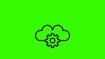 Animated Cloud Settings Icon on Green Screen