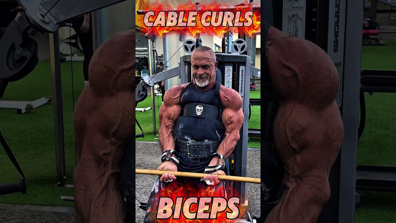 WOODEN CABLE CURLS FOR BICEPS #workout #motivation #workouttips #muscle #exercise ￼
