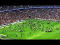 Millwall win League 1 Play-Offs and invade Wembley pitch, attempt to attack bradford players 2017