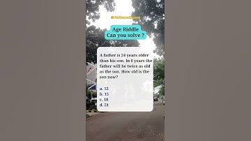 Age Riddle can you solve #shorts #riddlemathzone #maths