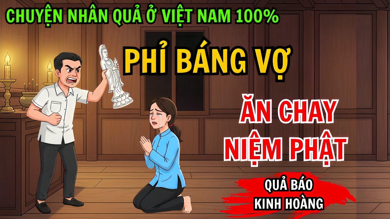 Chuyện Nhân Quả 100% Chồng Phỉ Báng Vợ Ăn Chay, Niệm Phật – Nhận Ngay Quả Báo Kinh Hoàng!