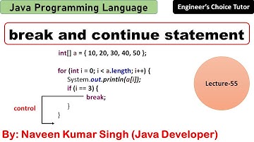 break and continue statement in Java | Java Programming Language | Java