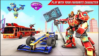 Multi Robot Formula Car flying Robot Transformation Games Gameplay screenshot 5