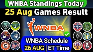 WNBA STANDINGS 2025 | GAMES RESULT | 26 AUG WNBA SCHEDULE | wnba today Standings 2025 #wnba