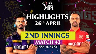 Kolkata Knight Riders v Punjab Kings | Second Innings Highlights | MATCH 42 | IPL 2024 |