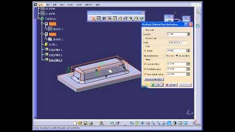 Catia tutorial 31: Drafted Filleted Pocket