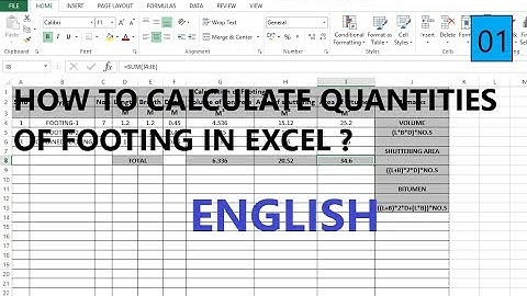 01-HOW TO CALCULATE QUANTITIES OF FOOTING IN EXCEL? IN ENGLISH