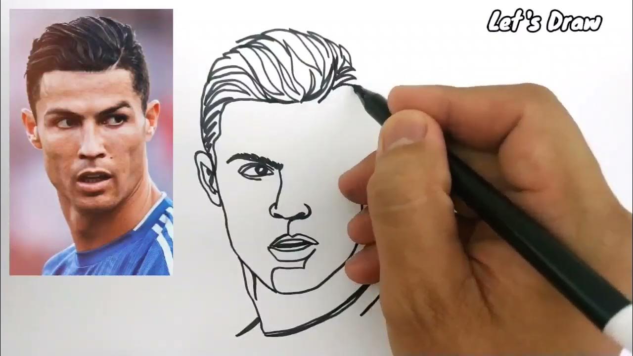 ONE LINE DRAW CRISTIANO RONALDO /CR7 football player from portugal ...