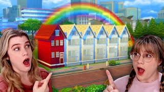 Thumbnail for can we build a fully RED townhouse in the sims? | rainbow townhouses pt 1