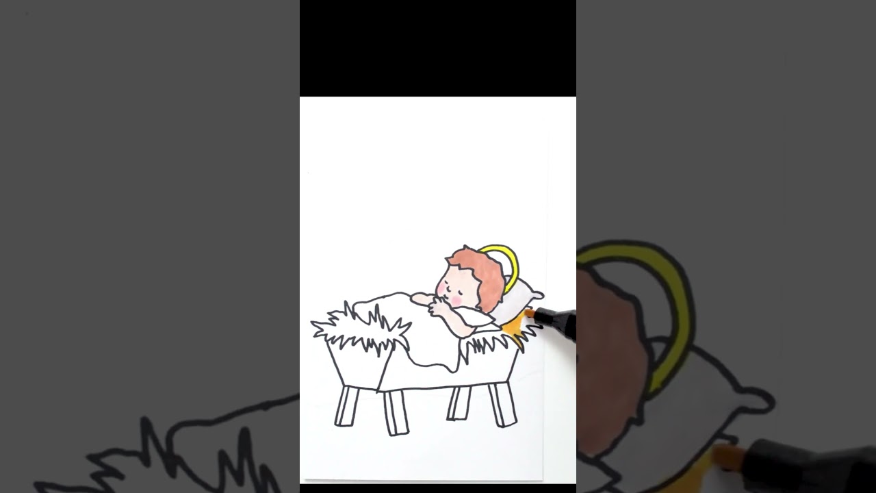 🎄 Beautiful drawing Baby Jesus EASY! 