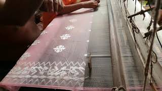 Traditional Dhakai Jamdani Saree weaving