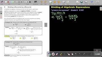 5.9 Dividing of Algebraic Expressions - Chapter 5 - part 9