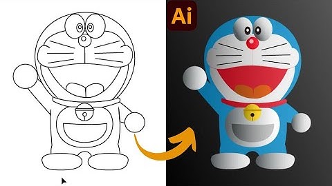 How To Sketch Doraemon in #adobe #illustrator Interesting Sketch ✍️