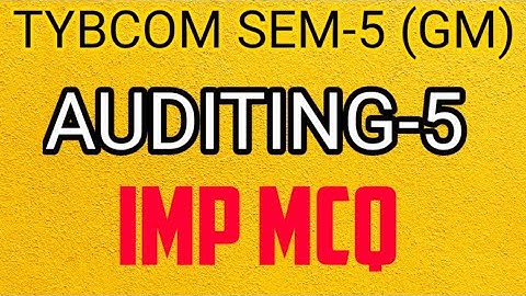 TYBCOM SEM-5 ADVANCE ACCOUNTING & AUDITING-5 (ઉચ્ચતર નામાપદ્ધતિ-5)|| MCQ PART-1|| Short video
