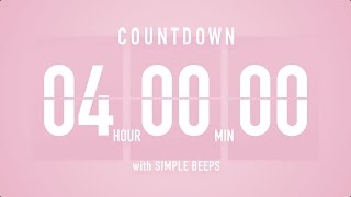 4 Hours Countdown Flip Clock Timer / Simple Beeps 🌸🔔 screenshot 4