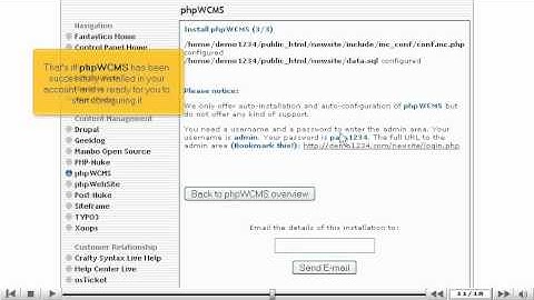 How to install phpWCMS from Fantastico - Fantastico Tutorials