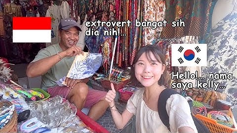 REAKSI cewek Korea 🇰🇷 pertama kali masuk BALI! 🇮🇩 -Vlog, jalan-jalan, jajanan kaki lima!