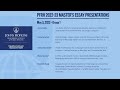 PFRH 2022-23 Master’s Essay Presentations - May 3 - Group 1