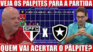 ❤️🖤SÃO PAULO X BOTAFOGO! VEJA OS PALPITES PARA O DUELO ONDE O TRICOLOR BUSCA OS 3 PONTOS! 🔥⚽