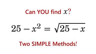 Can You Solve This Radical Equation High School Math Olympiad