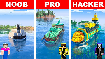SUBMARINE HOUSE BUILD CHALLNEGE - Minecraft: NOOB vs PRO vs HACKER / Animation
