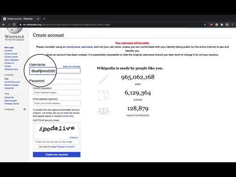 How to create an account on Wikipedia.