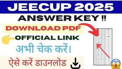 JEECUP Answer Key 2025 OUT || UP Polytechnic Answer Key Live Now || #jeecupanswerkey #jeecup2025