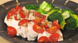 鶏ハムとブロッコリーのさっぱり炒めのつくりかた【おいしい！酢で料理！】