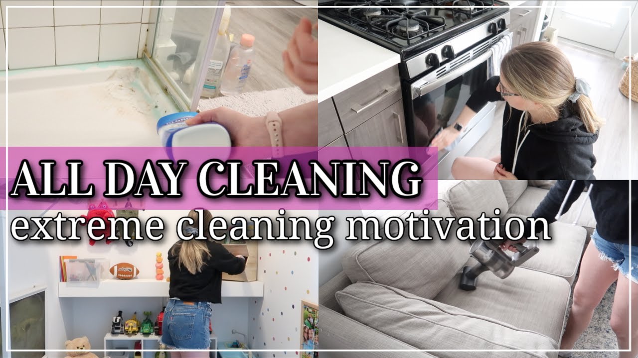 ALL DAY WHOLE HOUSE CLEAN WITH ME 2021 / EXTREME CLEANING MOTIVATION ...