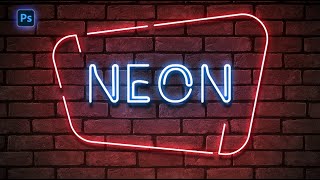 Neon Light Text Effect - Short Photoshop Tutorial