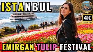 Istanbul Turkey 2026 4k Walking Tour  Eminn To Emirgan Park U0026 Tulip Festival  Bosphorus Ferry