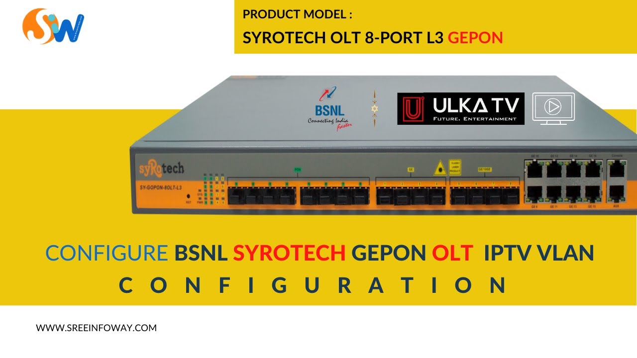 BSNL IPTV OLT Configuration – Syrotech OLT 8 port L3 GEPON