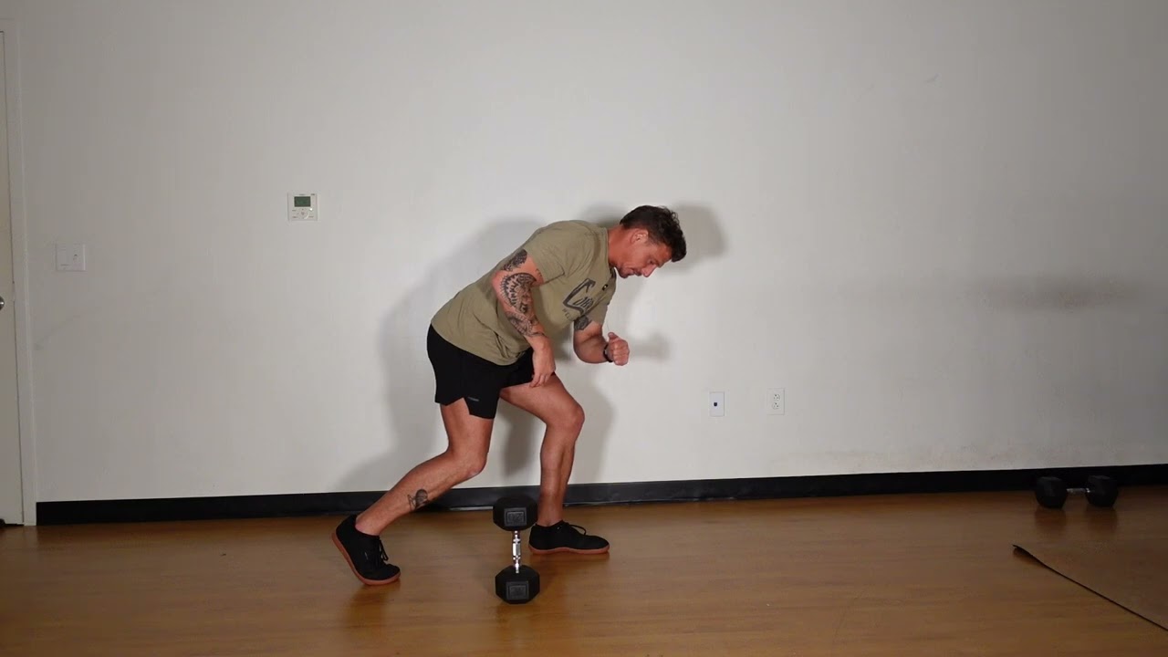 Dumbbell Split Stance Unbraced Row