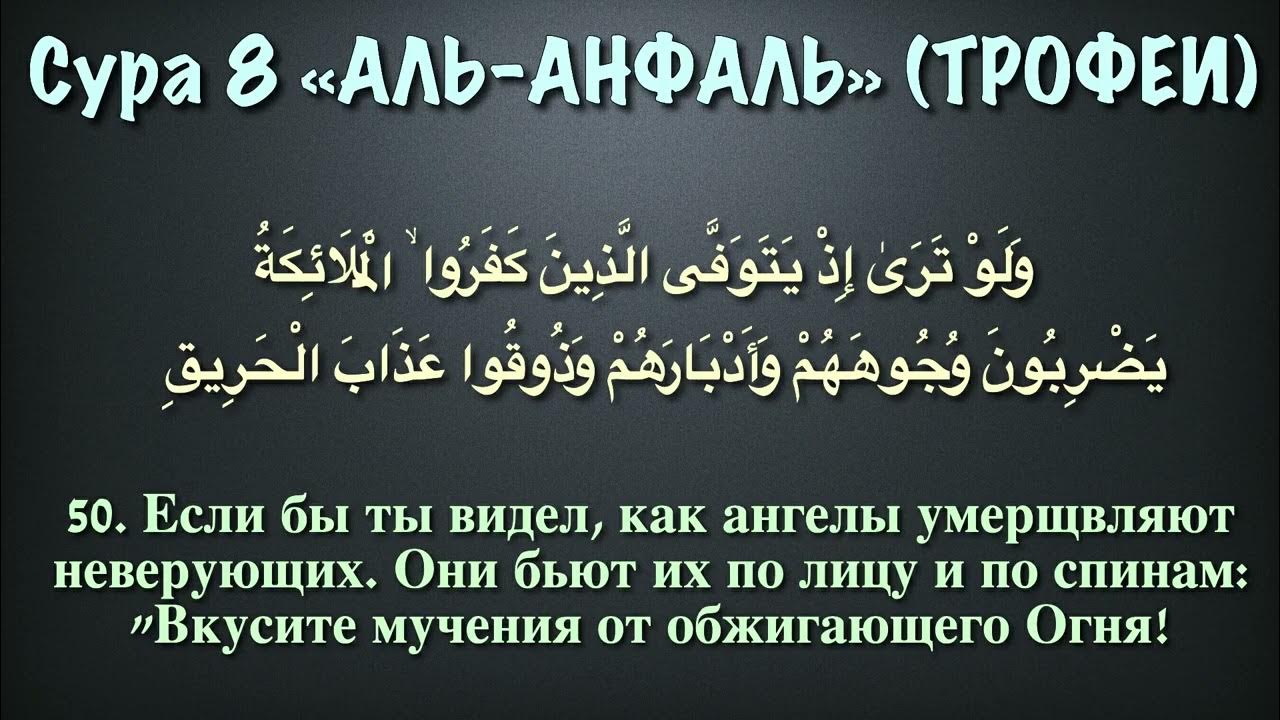 Сура путь. Сура 8. Сура Анфаль. Сура трофеи. Сура Аль Анфаль транскрипция.