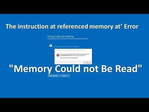 Instruction at Referenced Memory Could Not Be Read or Write | 8 Solutions to fix the error