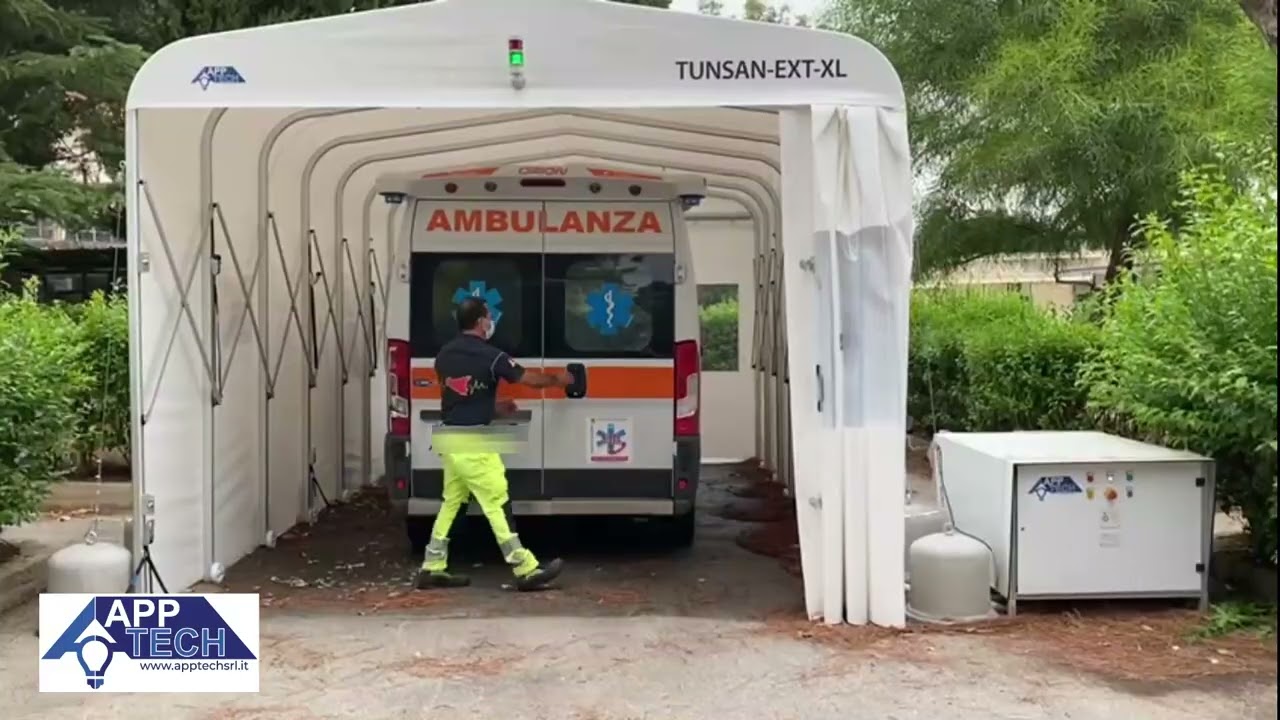 Tunnel di igienizzazione e disinfezione per ambulanze e automezzi