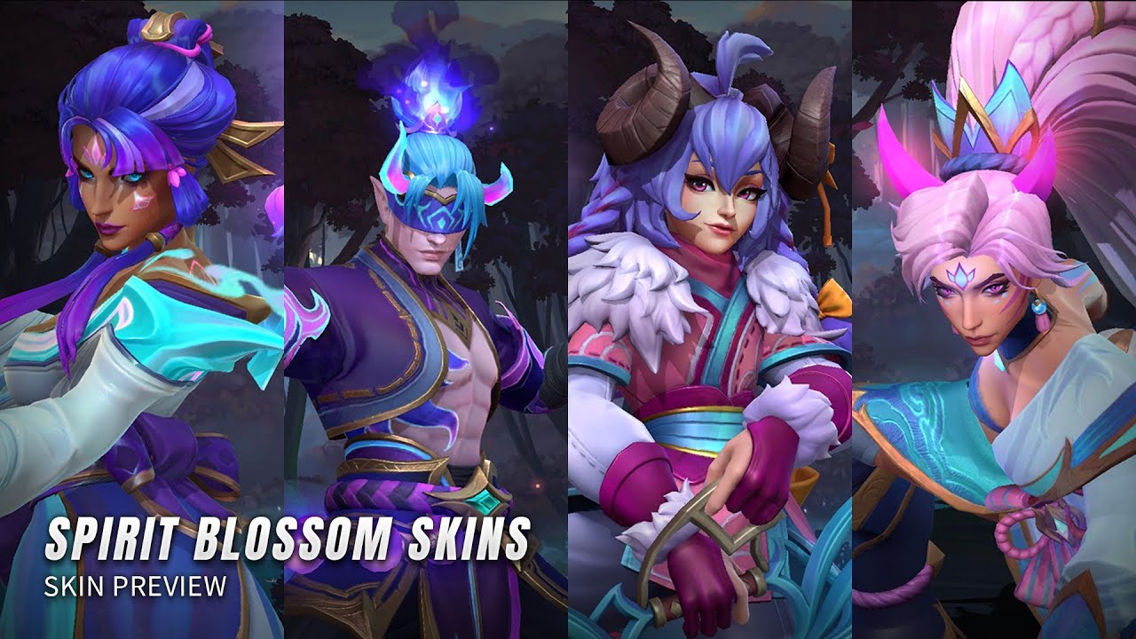 【Preview】 Spirit Blossom Skins: Karma, Kindred, Nidalee, & Lee Sin || League Of Legends Wild Rift