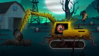 Scary Excavator | Halloween Special Car Wash | Scary Video For Kids