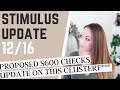 Stimulus Update 12/16 Proposed $600 Stimulus Checks $300 Unemployment Boost Bipartisan Stimulus Bill